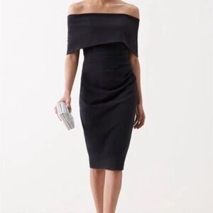 Vince Camuto Black One-Shoulder Sheath Dress